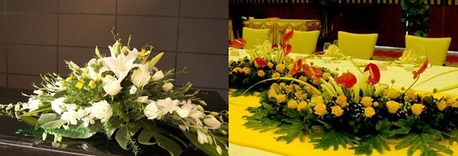 水平型会议鲜花