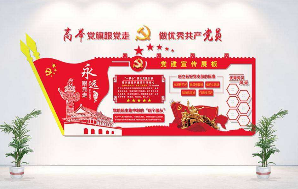 立体党建文化墙uv公开栏展板设计图