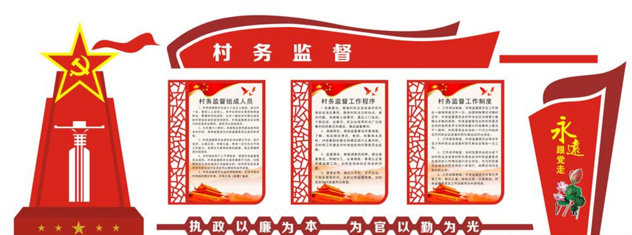 大气党建廉政文化墙展板
